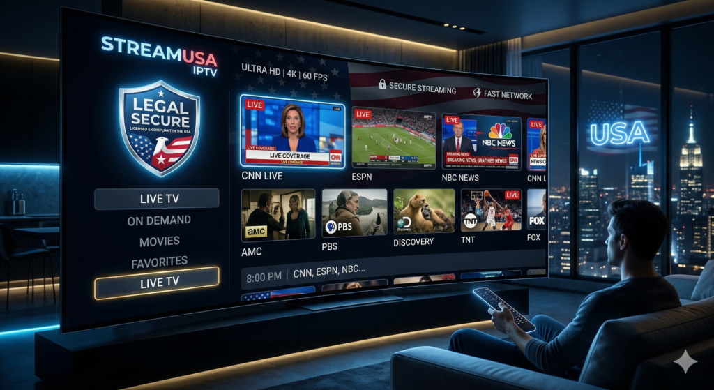 Is IPTV legal in USA streaming concept with secure and modern IPTV service Waveliz