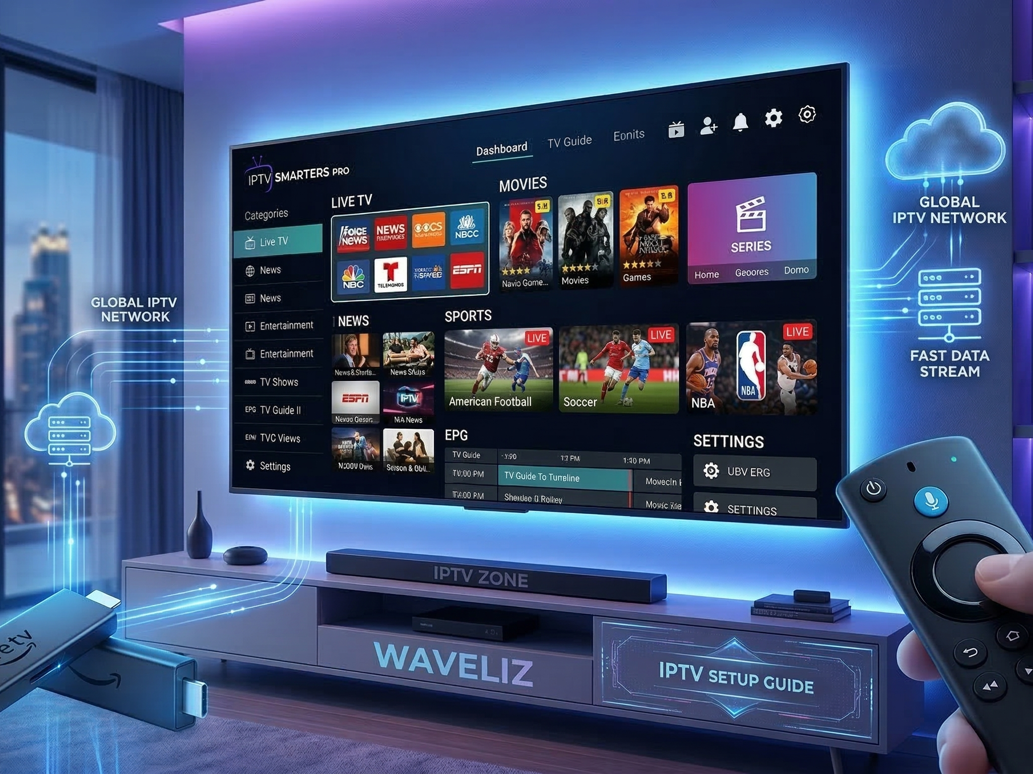 IPTV Smarters Pro installation on Amazon Firestick streaming IPTV channels