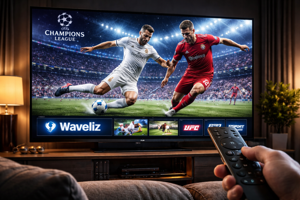Watch Champions League live in USA using IPTV service Waveliz with HD soccer streaming