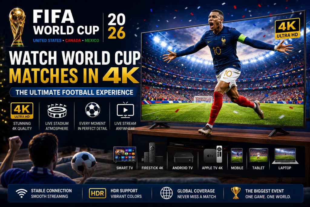 Watch FIFA World Cup 2026 matches in 4K